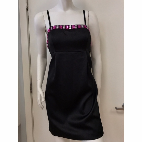 KENSIE BEJEWELED PURPLE/BLACK DRESS SZ 8 - Picture 1 of 8